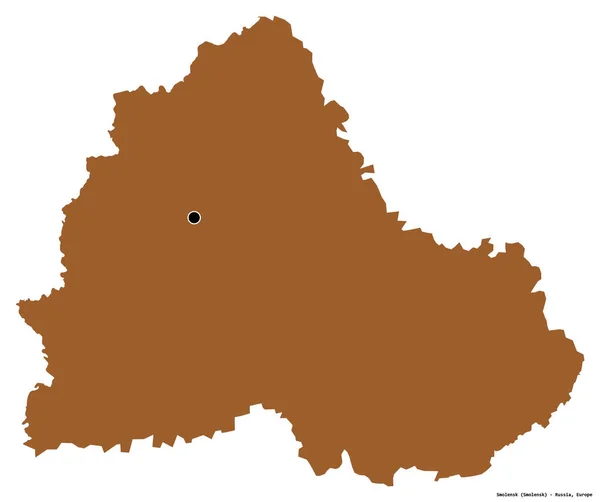 Forma Smolensk Regione Della Russia Con Sua Capitale Isolata Sfondo — Foto Stock