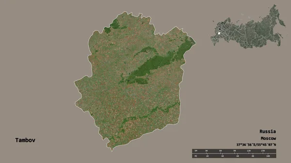 Forme Tambov Région Russie Avec Capitale Isolée Sur Fond Solide — Photo