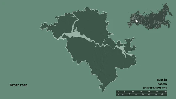 Forma Tartaristán República Rusia Con Capital Aislada Sobre Fondo Sólido —  Fotos de Stock