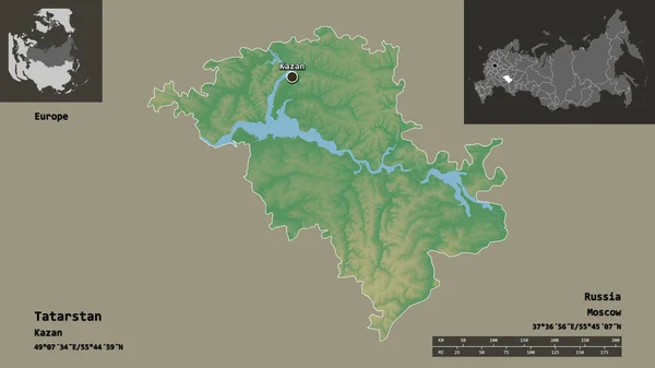 Die Form Von Tatarstan Der Republik Russland Und Ihrer Hauptstadt — Stockfoto