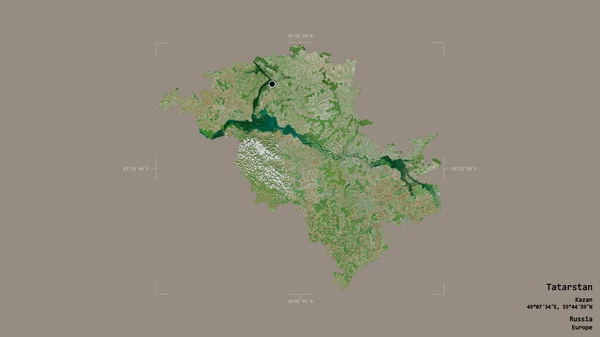 Région Tatarstan République Russie Isolée Sur Fond Solide Dans Cadre — Photo