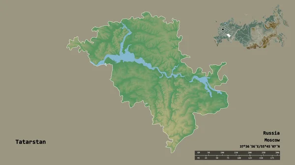 Forme Tatarstan République Russie Avec Capitale Isolée Sur Fond Solide — Photo