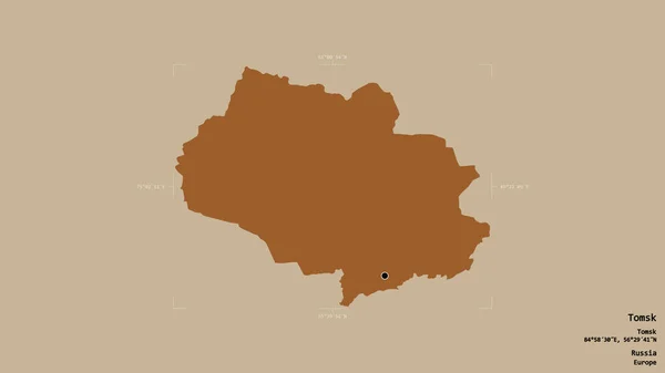 Gebied Van Tomsk Regio Van Rusland Geïsoleerd Een Solide Achtergrond — Stockfoto