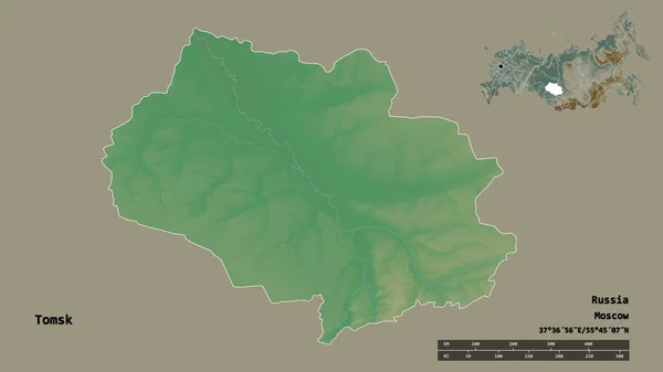 Forma Tomsk Región Rusia Con Capital Aislada Sobre Fondo Sólido —  Fotos de Stock
