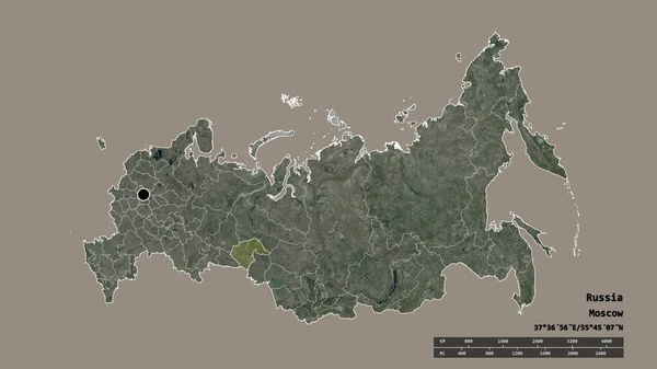 Başkenti Ana Bölgesel Bölümü Ayrılmış Tyumen Bölgesiyle Rusya Nın Dejenere — Stok fotoğraf