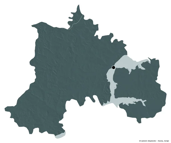 Σχήμα Του Yanovsk Περιοχή Της Ρωσίας Την Πρωτεύουσα Της Απομονωμένη — Φωτογραφία Αρχείου