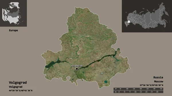 Gestalt Von Wolgograd Der Russischen Region Und Ihrer Hauptstadt Entfernungsskala — Stockfoto