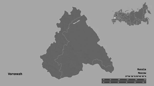 러시아 보로네 수도는 배경에 고립되어 있었다 렌더링 — 스톡 사진