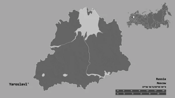 Gestalt Von Jaroslawl Region Von Russland Mit Seiner Hauptstadt Isoliert — Stockfoto