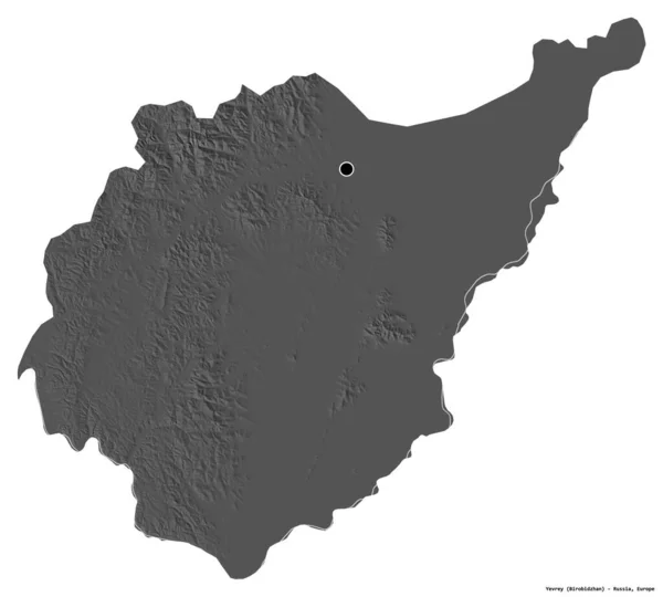 Forme Erevrey Région Autonome Russie Avec Capitale Isolée Sur Fond — Photo