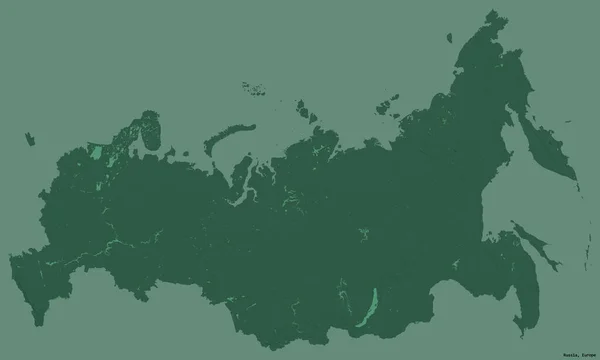 Forma Della Russia Con Sua Capitale Isolata Uno Sfondo Colori — Foto Stock