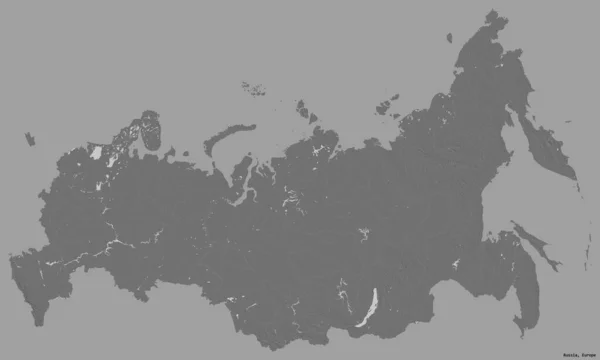 Forma Rusia Con Capital Aislado Sobre Fondo Color Sólido Mapa — Foto de Stock