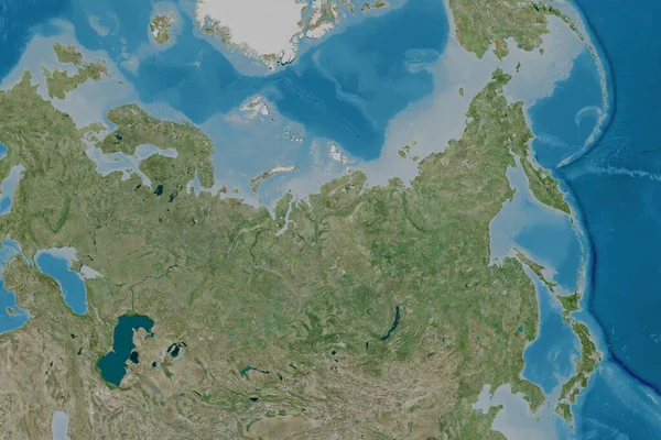 Uitgebreid Gebied Van Rusland Satellietbeelden Weergave — Stockfoto