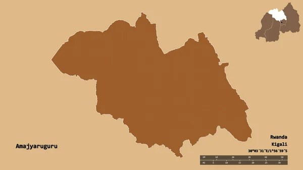 Forma Amajyaruguru Provincia Ruanda Con Capital Aislada Sobre Fondo Sólido —  Fotos de Stock