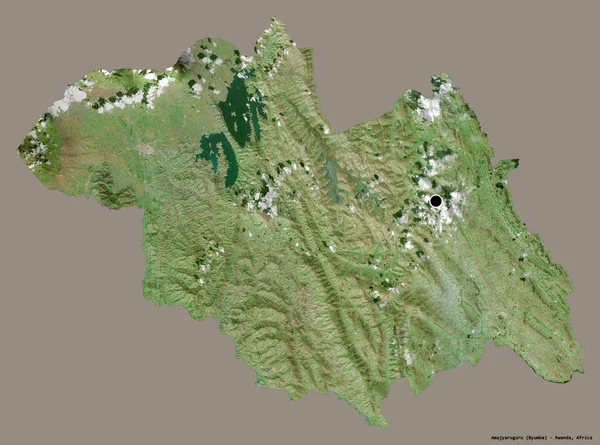 Forma Amajyaruguru Provincia Ruanda Con Capital Aislada Sobre Fondo Color —  Fotos de Stock