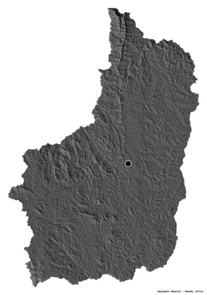 Forma Amajyepfo Provincia Ruanda Con Capital Aislada Sobre Fondo Blanco —  Fotos de Stock