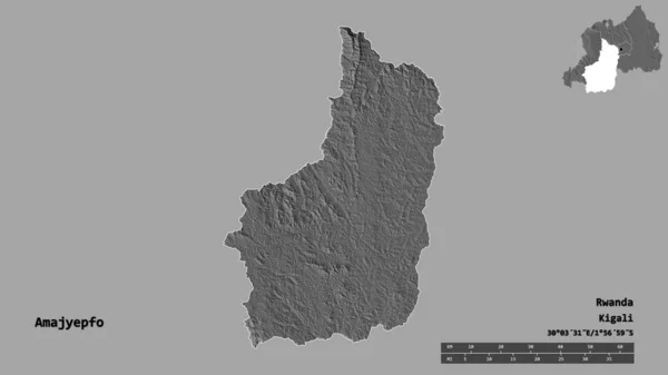 Forma Amajyepfo Provincia Ruanda Con Capital Aislada Sobre Fondo Sólido —  Fotos de Stock
