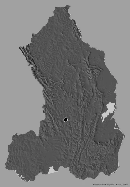 Kształt Iburasirazuba Prowincja Rwanda Jego Kapitału Izolowane Stałym Tle Koloru — Zdjęcie stockowe