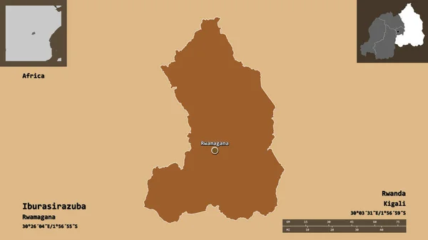 Gestalt Von Iburasirazuba Provinz Ruanda Und Seiner Hauptstadt Entfernungsskala Vorschau — Stockfoto