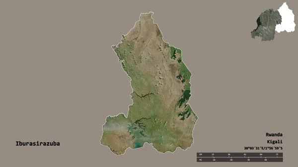 Форма Ибурасиразубы Провинции Руанда Столицей Изолированной Твёрдом Фоне Дистанционный Масштаб — стоковое фото