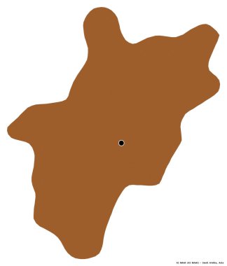 Suudi Arabistan 'ın başkenti Al Bahah' ın beyaz arka planda izole edilmiş hali. Desenli dokuların bileşimi. 3B görüntüleme