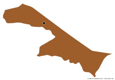 Al Hudud Ash Shamaliyah 'ın şekli, Suudi Arabistan bölgesi, başkenti beyaz arka planda izole edilmiş. Desenli dokuların bileşimi. 3B görüntüleme