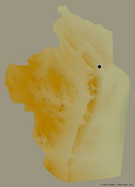 Suudi Arabistan 'ın başkenti Ar Riyad' ın katı renk arkaplanı ile izole edilmiş hali. Topografik yardım haritası. 3B görüntüleme