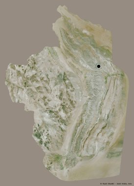 Suudi Arabistan 'ın başkenti Ar Riyad' ın katı renk arkaplanı ile izole edilmiş hali. Uydu görüntüleri. 3B görüntüleme