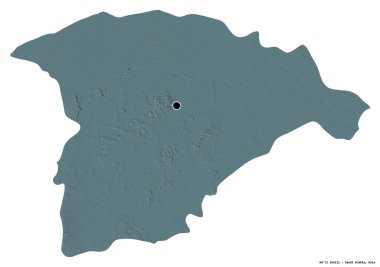 Suudi Arabistan 'ın başkenti Ha' il 'in beyaz arka planda izole edilmiş hali. Renkli yükseklik haritası. 3B görüntüleme
