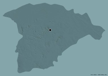 Suudi Arabistan 'ın başkenti Ha' il 'in katı renk arkaplanı ile izole edilmiş hali. Renkli yükseklik haritası. 3B görüntüleme