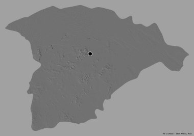 Suudi Arabistan 'ın başkenti Ha' il 'in katı renk arkaplanı ile izole edilmiş hali. Çift seviyeli yükseklik haritası. 3B görüntüleme