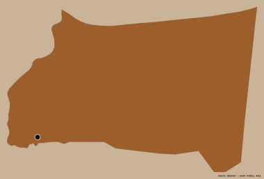 Suudi Arabistan 'ın başkenti Najran' ın katı renk arkaplanı ile izole edilmiş hali. Desenli dokuların bileşimi. 3B görüntüleme