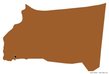 Suudi Arabistan 'ın başkenti Najran' ın beyaz arka planda izole edilmiş hali. Desenli dokuların bileşimi. 3B görüntüleme