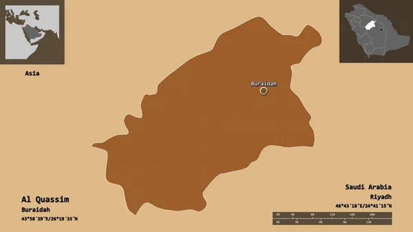 Forma Quassim Región Arabia Saudita Capital Escala Distancia Vistas Previas —  Fotos de Stock