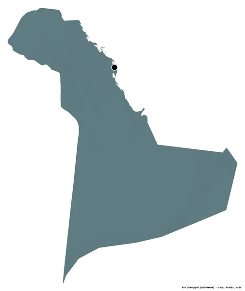 Tvar Ash Sharqiyah Oblast Saúdské Arábie Hlavním Městem Izolované Bílém — Stock fotografie