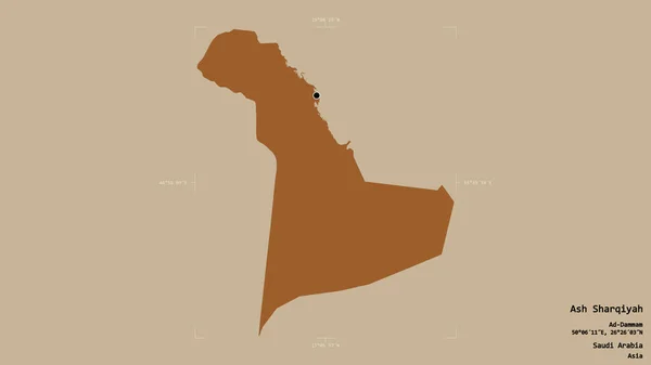 Zona Ash Sharqiyah Región Arabia Saudita Aislada Sobre Sólido Fondo —  Fotos de Stock