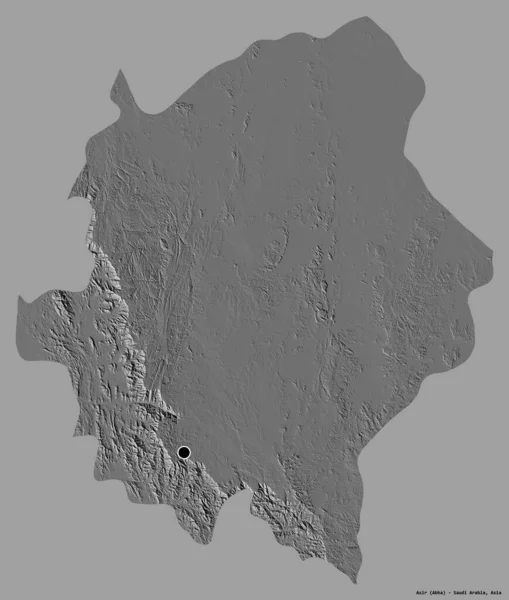 Forma Asir Región Arabia Saudita Con Capital Aislada Sobre Fondo — Foto de Stock