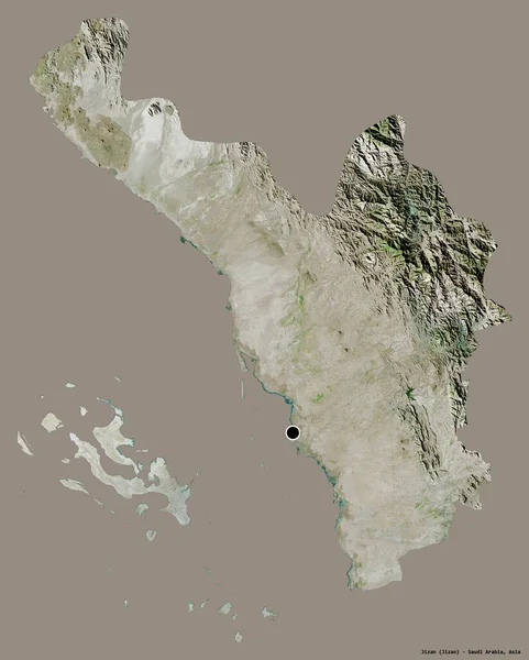 Forma Jizan Región Arabia Saudita Con Capital Aislada Sobre Fondo —  Fotos de Stock