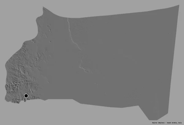 Forma Najran Región Arabia Saudita Con Capital Aislada Sobre Fondo — Foto de Stock