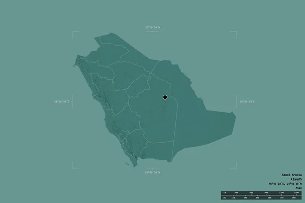 Zona Arabia Saudita Aislada Sobre Sólido Fondo Una Caja Confinamiento — Foto de Stock