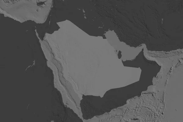 Σχήμα Της Σαουδικής Αραβίας Διαχωρίζεται Από Την Αφυδάτωση Των Γειτονικών — Φωτογραφία Αρχείου