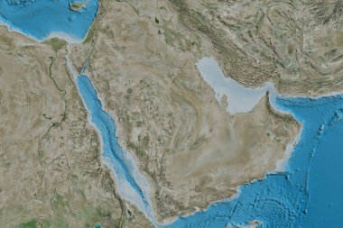 Suudi Arabistan 'ın genişletilmiş bölgesi. Uydu görüntüleri. 3B görüntüleme