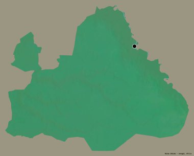 Matam 'ın şekli, Senegal bölgesi, başkenti katı renk arkaplanı ile izole edilmiş. Topografik yardım haritası. 3B görüntüleme