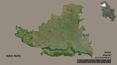 Sırbistan 'ın Juzno-Backi ilçesi, başkenti sağlam bir zemine sahip. Uzaklık ölçeği, bölge önizlemesi ve etiketleri. Uydu görüntüleri. 3B görüntüleme
