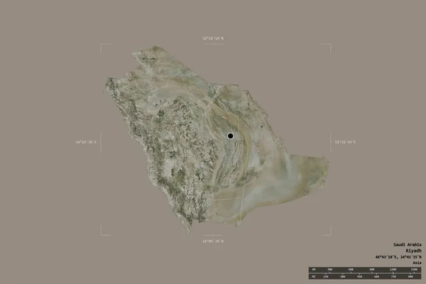 Area Dell Arabia Saudita Isolata Uno Sfondo Solido Una Scatola — Foto Stock