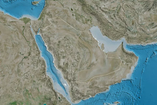 Área Extendida Arabia Saudita Imágenes Satélite Renderizado —  Fotos de Stock