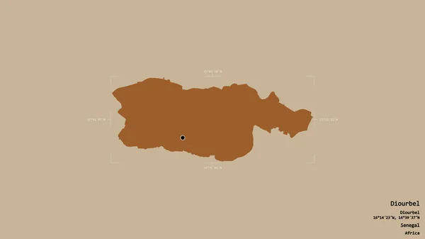 Район Диурбель Область Сенегал Изолирован Твердом Фоне Геореференцированной Ограничивающей Коробке — стоковое фото