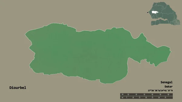 Σχήμα Diourbel Περιοχή Της Σενεγάλης Κεφάλαιό Της Απομονωμένο Στέρεο Υπόβαθρο — Φωτογραφία Αρχείου