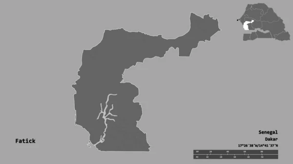 Форма Фатика Региона Сенегала Столицей Изолированной Прочном Фоне Дистанционный Масштаб — стоковое фото