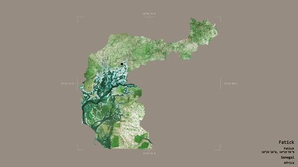 Oblast Fatick Oblast Senegalu Izolovaná Pevném Pozadí Georeferencované Hraniční Oblasti — Stock fotografie